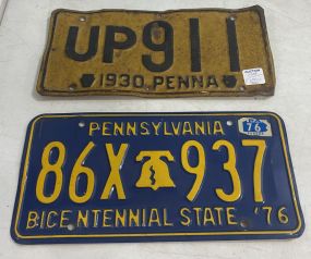 2 Pennsylvania License Plates