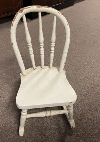 Small White Painted Doll Rocker