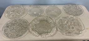 7 Pressed Glass Torte and Chargers