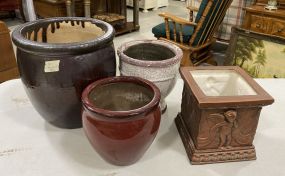 Four Pottery Planters