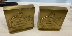 Pair of Heavy Brass Bookends