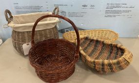 Four Wicker Style Baskets