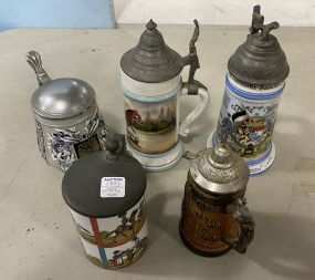 Group of German Steins