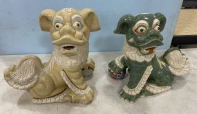Vintage Large Ceramic Foo Dog Statue