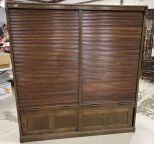 Vintage Tambour Roller Shutter Filing Cabinet