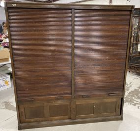 Vintage Tambour Roller Shutter Filing Cabinet