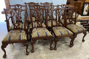 10 Statton Hand Crafted Chippendale Reproduction Dining Chairs