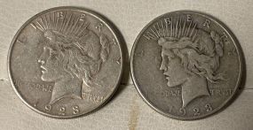 Two 1923-S Peace Liberty Dollars