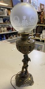 Art Nouveau Style Cherub Figural Lamp