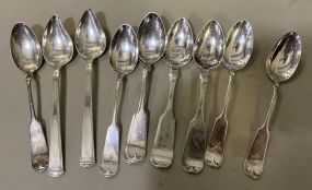 7 Matching Sterling Spoons and 2 J& Co. Sterling Spoons