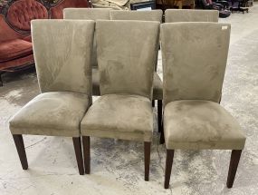 Six Suede Style Dining Chairs