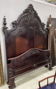 19th Century Victorian Style High Back Bed Queen 64