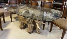 Large Elephant Pedestal Dining Table