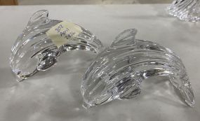 Pair of Waterford Crystal Dolphins