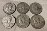 6 Franklin Half Dollars