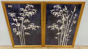 Pair of Bamboo on Indigo I & II Framed Prints