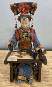 Chinese Pottery Wucai Porcelain Belle Woman Princess