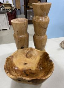 Three Hand Crafted Wood Pieces