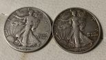 2-1942 Walking Liberty Half Dollars