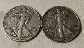 2-1942 Walking Liberty Half Dollars