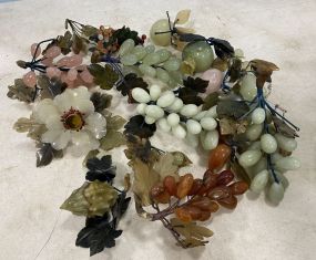 Group of Jade Style Grapes and Fruit Decorative