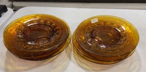 Amber Kings Crown Indiana Glass Luncheon Plates