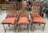 Six Heavy Gold Painted Iron Dining Chairs