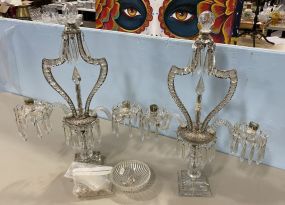 Pair of French Crystal Candelabras