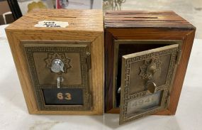 Two Vintage Post Office Lock Boxes