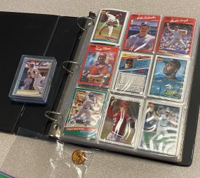 Binder of 1990's Baseball Trading Cards