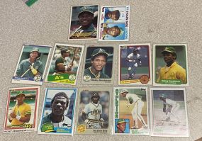 12 Rickey Henderson Baseball Cards