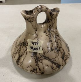 Navajo Horse Hair Pottery Wedding Vase