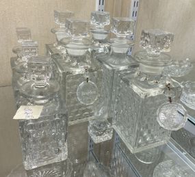 8 Fostoria American Clear Liquor Decanters