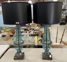 Pair of faux Turquoise Stone Lamps