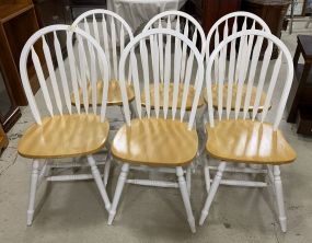 6 New White Windsor Style Dining Chairs