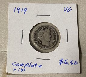 1914 Barber Dime