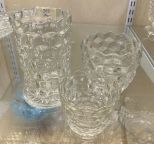 3 Fostoria American Clear Vases