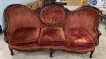 Carved Victorian Style Sofa