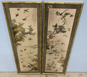 Pair of Asian Style Bamboo Framed Prints