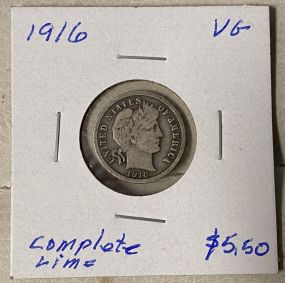 1916 Barber Dime