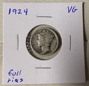 1924 Mercury Dime