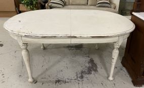 White Painted Oval Dining Table