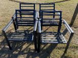 Four Aluminum Patio Table Arm Chairs