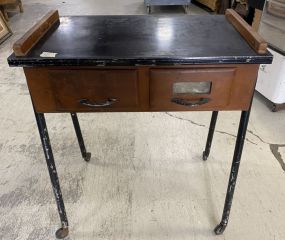 Vintage Manicure Industrial Salon Table