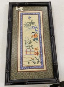 Framed Asian Silk Artwork