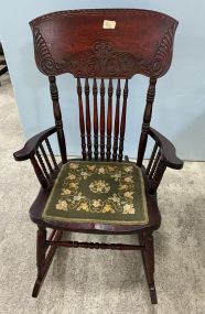 Pressed Back Oak Rocker