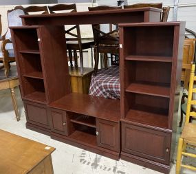 Large Cherry Pressed Wood Entertainment Center