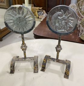 Pair of Decorative Glass Sun Stands