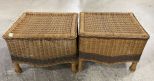 Pair of Wicker Ottomans