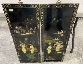 Pair of Chinese Black Lacquer Wall Panels